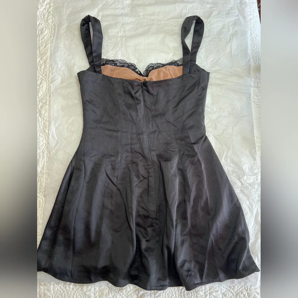 House of CB Black Lace-Trim Mini Slip Dress - Picture 12 of 15